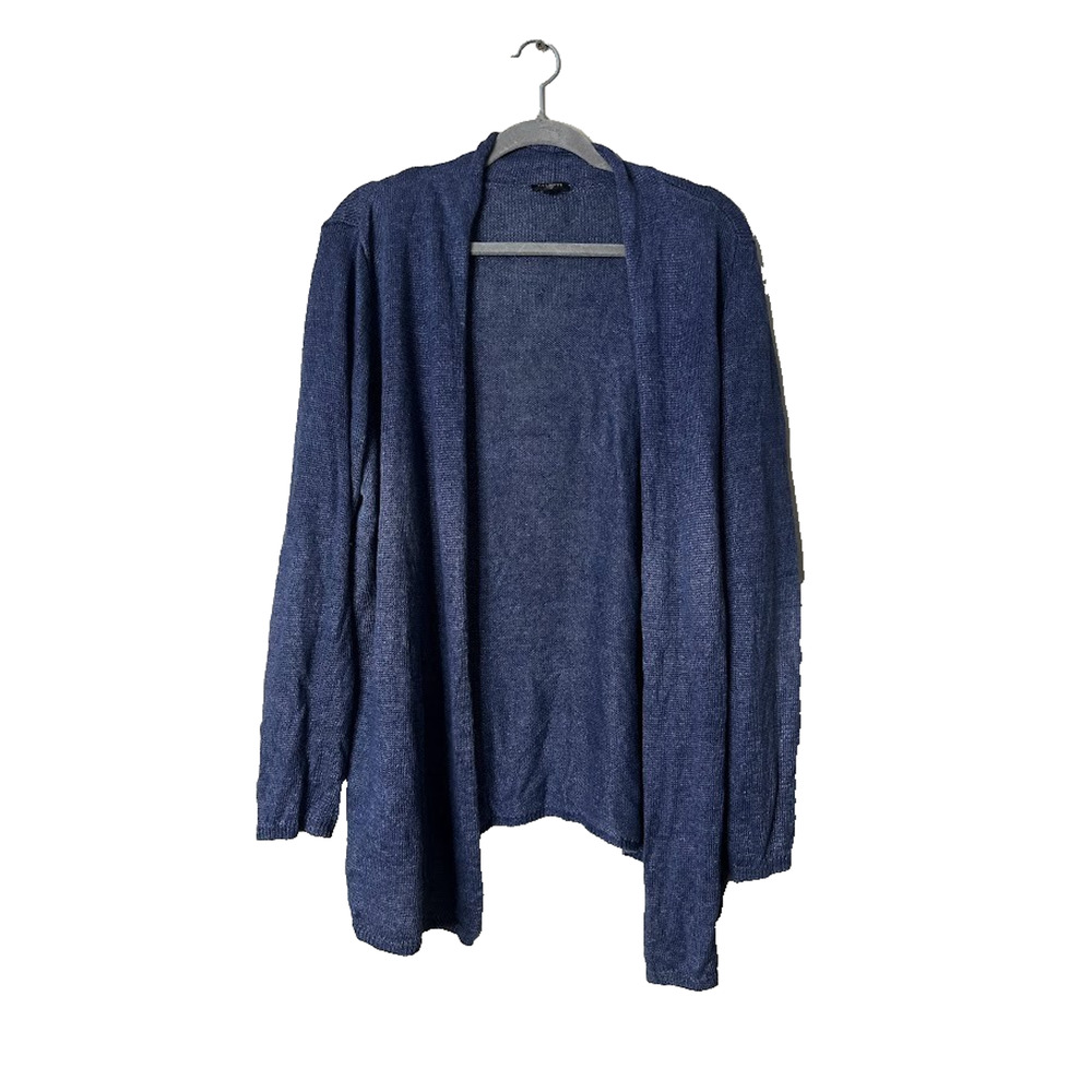 Talbots Plus Linen Blend Open Front Lightweight S… - image 1